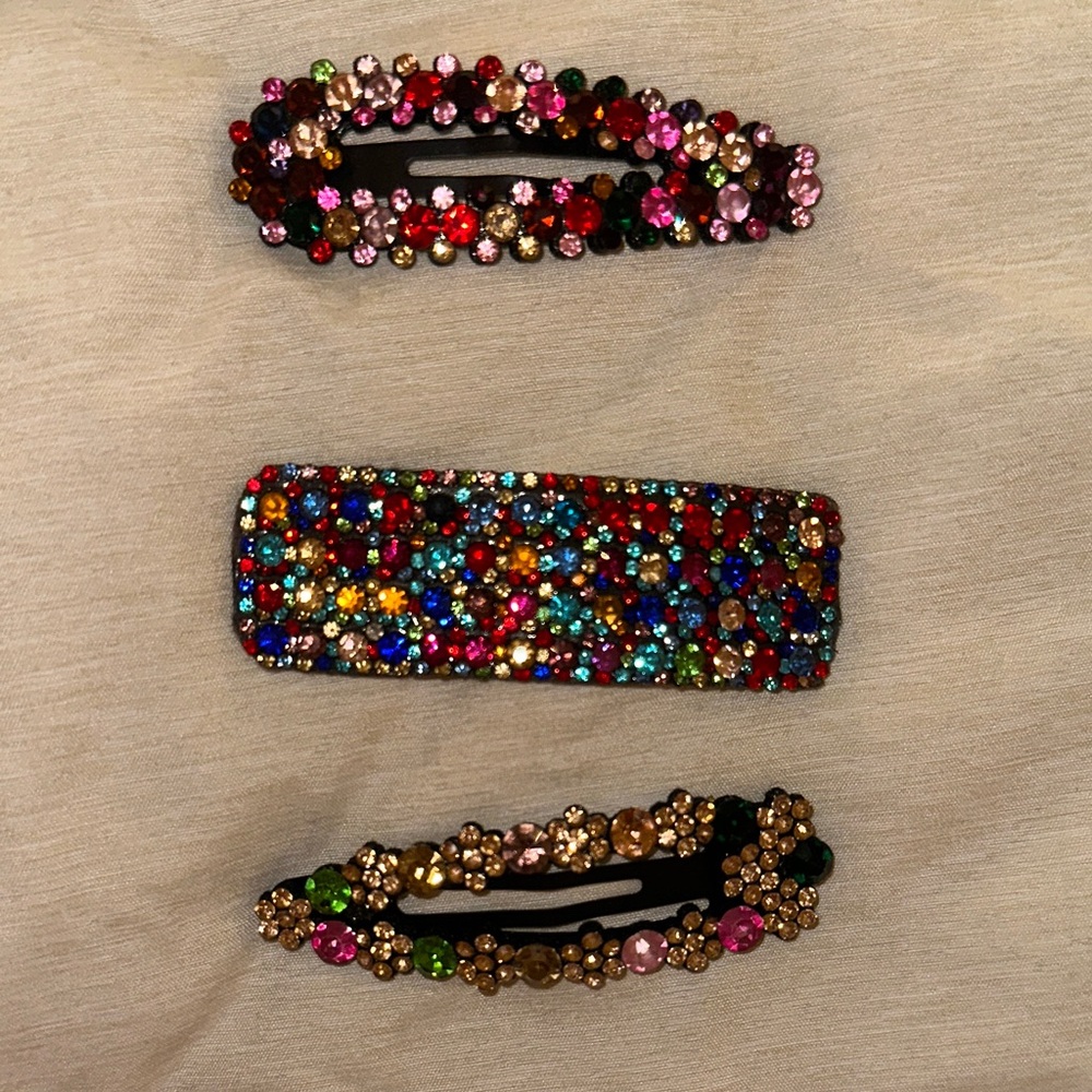 Multicolor Beaded Hair Clips Set